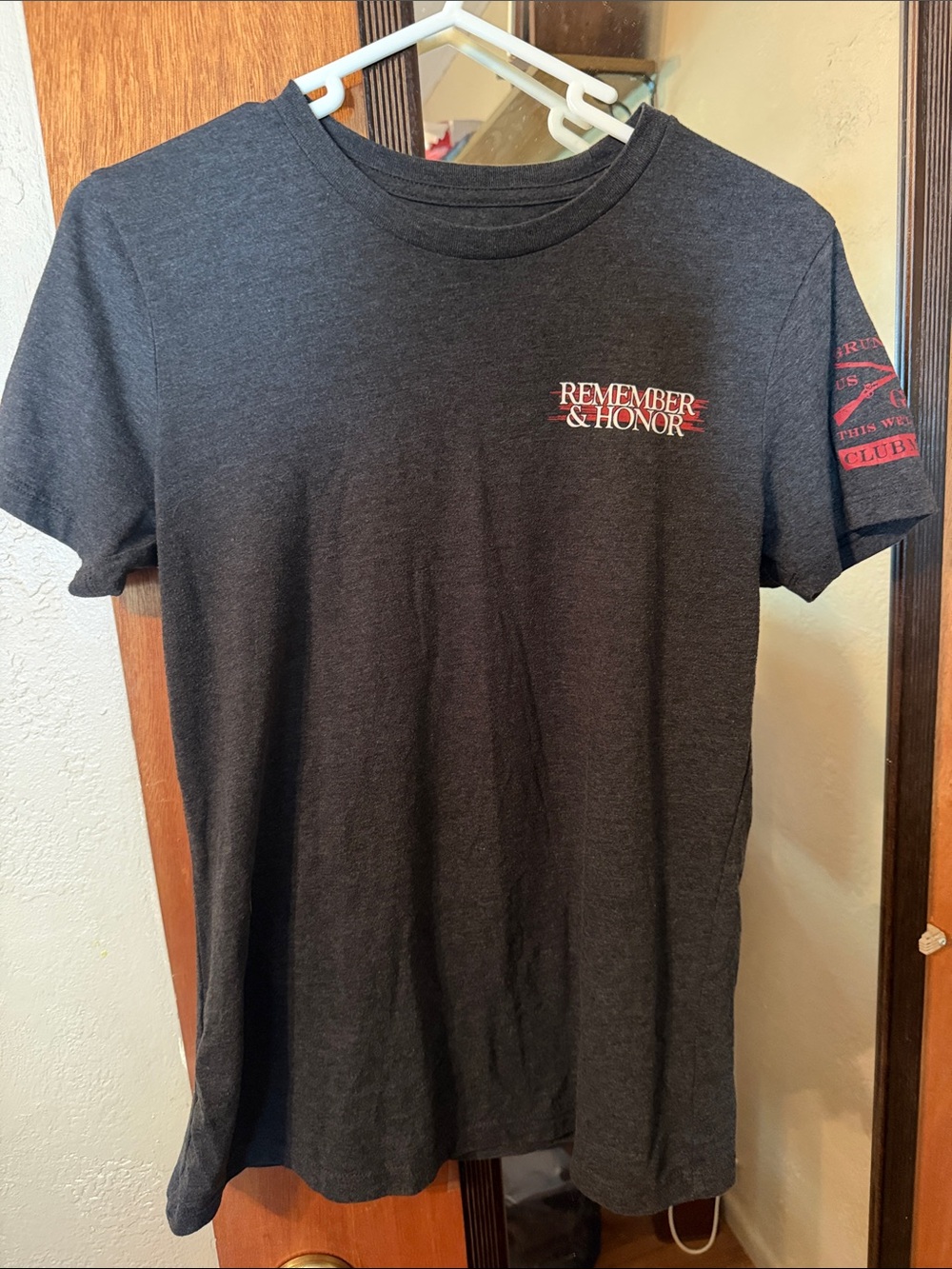 Remember & Honor Women’s Short Sleeve T‑Shirt — Charcoal